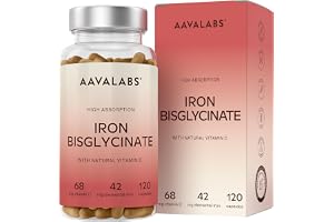 Järntillskott med naturligt C-vitamin - Effektiva järntabletter med 42 mg aktivt järn - Järntillskott för kvinnor och män, med hög biotillgänglighet - GMO-fritt, utan gluten & allergener, 120 kapslar