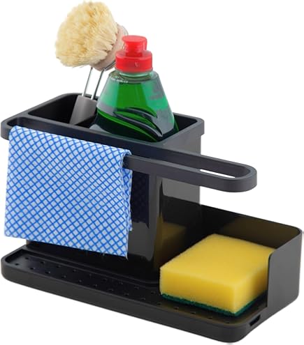 Porte-rouleau D'essuie-tout Noir - Avec Bras De Tension Et Base Lestée - En Acier Inox - Stable, Sans Rayures - Pour Cuisine