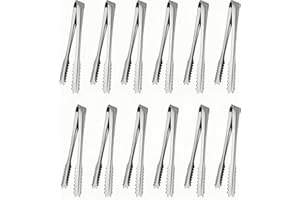 Heanvmyss Pinze per Ghiaccio,12 Pezzi Pinze per Zucchero,Candybar,Mini Pinze da Portata in Acciaio Inox per Cucina,Bar,Caffè,Matrimoni,Feste,Buffet