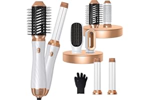 ATOPSKINS Air Styler 6 In 1 Seche Cheveux, 1000W Magic Styler Avec Sèche-cheveux, Brosse Soufflante, Brushing Brosse Soufflante, Auto Boucleur a Air, Brosse Soufflante Lissante, pour Sécher, Boucler, Lisser