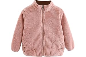 Fleecejacka för barn, ytterkläder för flickor, barn, mjuk fleece, dragkedja, barn, flickor, fleecejacka, kappa, full dragkedja, polotröja med ficka, höst, vinter, ytterkläder 1-14 år