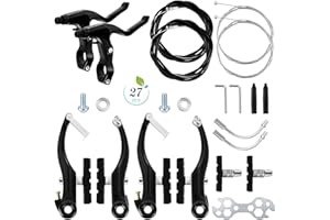 ELICNA Set Freni Bici, Freni a V Brake per Biciclette, V Brake Set Anteriore e Posteriore con Cavi Freno Bicicletta e Kit di Leve dei Freni per La Maggior Parte delle Mountain Bike e Bici da Strada (Nero)