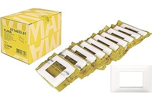 Vimar Plana 0T14653.01 Placca 3 moduli in tecnopolimero, 10 pezzi, bianco