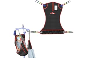 EZ ASSISTIVE Universal Full Body Hoist Sling for Patient Lift – Mesh Transfer Sling for Shower, Large Bariatric Hoist Sling for Elderly & Disabled, 500lbs Weight Capacity (S-Black)