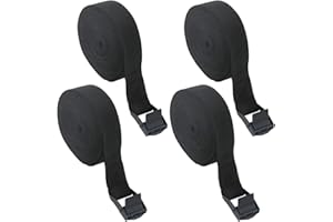 HUSZZM 4 Pcs Ratchet Tie Down Straps, 5m x 25mm Bike Rack Straps with Buckle Heavy Duty Lashing Straps Adjustable Tensioning Belts for Motorcycle Vans Trailer Luggage Cargo Garden Furniture Covers