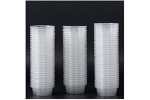 SLSON 100 Pcs Gecko Food and Water 0.5oz Plastic Transparent Feeder Cups for Reptile Feeding Bowls for Crested Gecko Lizard Bearded Dragon, Small Pet Ledge Accessories