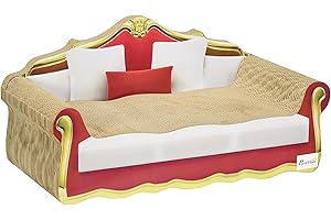 PawHut Cat Scratching Board, Cardboard Lounge Sofa with Catnip, 58 x 29.5 x 29cm