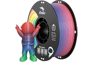 Official Creality PLA+ Filament, 1.75mm Plus PLA Pro 3D Printer Filament Stronger Toughness Smooth Printing Dimensional Accuracy +/- 0.02mm 1kg(2.2lbs) Roll Cardboard Spool (Rainbow)