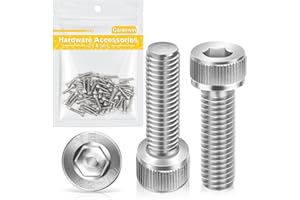 CAIANWIN Viti DIN 912 Viti a testa cilindrica BTR (A2 V2A) CHC a 6 scanalature cave Filettatura completa Testa tonda Bullone inossidabile per dado e rondelle (50, M3 x 12)