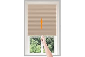 MARITOWN Tende per finestre Tirare verso il basso No Drill Blinds Non-woven Light Filtering Stick On Cut to Size Tenda temporanea plissettata autoadesiva per camera da letto, cucina, bagno, finestre, porte