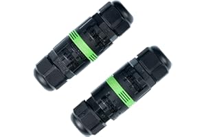 LIVE4 FUTURE L4F Connettore per cavo impermeabile IP68 per uso esterno, 3 pin, protezione per cavi di diametro Ø9.5-11.5mm, confezione da 2 pezzi