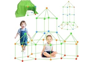 OSDUE 156 pezzi Kit di Costruzione del Forte per Bambini, Tenda da Gioco per Bambini, Giocattoli da Costruzione Castelli Fai-da-te Tenda Interni ed Esterni, Giocattolo per Compleanno Regalo di Natale