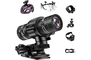 Pudet Luo Action Cam, 1080P HD & 120° Weitwinkel Helmkamera, 1000mAh Hochleistungsakku & IP63 wasserdicht Actionkameras für Fahrrad/Motorrad