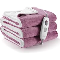 CURECURE Electric blanket with 6 Hours Automatic Switch-Off, 130X180cm Electric  Heated Throw Blanket with 4 Levels, Washable u0026 Overheating Protection,  Purple Flannel for Home u0026 Office : Amazon.co.uk: Health u0026 Personal Care