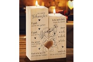 An Meine Schwester Kerzenständer, KAAYEE Herzförmiger Kerzenhalter Weihnachten Geschenke für Schwester, Beste Schwester Geburtstagsgeschenk für Große Kleine Schwestern (für Schwestern-2)
