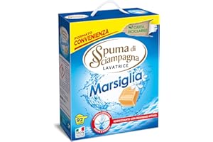 Spuma di Sciampagna - Detersivo Lavatrice Polvere Profumo di Marsiglia, Formula Concentrata Efficace Contro lo Sporco, Igienizzante con Ossigeno Attivo - 4140 g - 92 Lavaggi
