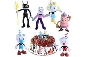 RUENIE 6 Pcs Cuphe Figure, Cuphe Cake Toppers, Cuphe Torta Topper, Cuphe Show Action Figure, The Devil Action Figure, Cuphe Action Figure Funko Pop, Cuphe Decorazioni Festa Compleanno