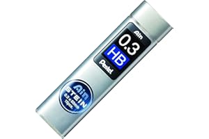 Pentel C273-HB Lot de 12 Etuis de 15 mines 0,3mm HB pour porte-mines