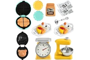 CHONGQILAO Cocina en Miniatura Set, Utensilios de Cocina en Miniatura Casa Muñecas Accesorios Cocina Set, Miniaturas para Casa de Muñecas, Máquina de Pan Miniatura Huevo, 1:12 Accesorios Casa Muñecas (B)