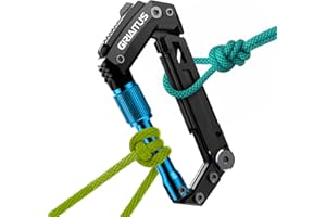 GIRIAITUS Mosqueton Llavero 8en1 Multiherramienta Herramienta Multiusos Con Abridor De Botellas Regla Sierra Destornillador Para Hamaca, Bolsos, Mochila, Camping, Columpio