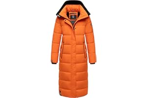 Navahoo Damski płaszcz zimowy, ciepły płaszcz pikowany, długi ze zdejmowanym kapturem, Isalie XS-3XL