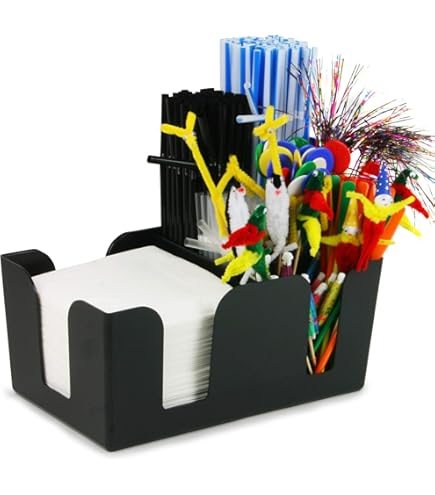 4 Part BLACK Plastic Condiment Holder - Bar Tools Express