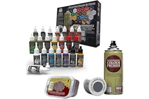 THE GRINNING GARGOYLE Grinning Gargoyle Fantasy Miniature Paint Set - The Army Paint for Roleplaying Tabletop Figures - 22x Acrylic Paints and Brush Selection - Miniature Painting Kit Hobby (Extra)