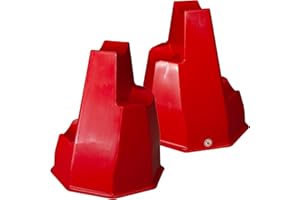 Brama West Lot de 2 blocs d'obstacles Pylonetti - Pour toutes les barres standard - Bloc d'obstacles - L 30 cm H 35 cm P 30 cm - Rouge