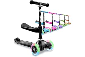 3StyleScooters RGS-0 Kids Scooter for Ages 2-8 - 3 Wheels Scooters with LED Light Up Wheels for Boys, Girls, Toddlers, Children - Adjustable Height Kick Tri Scooter with Foldable Travel Design
