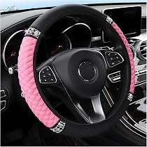 Coprivolante in Pelle Universale 38Cm Copri Volante Brillantato Strass