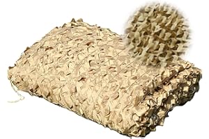 EARNMORE Malla De Camuflaje Militar Toldos Terraza Red De Sombra De Jardín, Malla De Camuflaje Beig Red De Camuflaje Protección Solar Toldos Solar Militar Velas para Camping Niños Caza B(Size:3x3m/9.8x9.8ft)