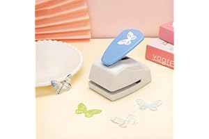 CARSLEEK Large Butterfly Hole Punch, Easy-to-Use and Durable, DIY Scrapbook Tool for Cardstock and Paper, Decorative Cutouts Maker with Random Color and Simple Style