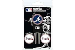 Team Golf MLB Divot Tool con 3 marcadores de Pelota de Golf, los marcadores Son extraíbles magnéticos de Doble Cara esmaltados
