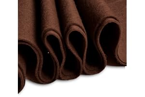 JTNOHX Fieltro Artesanal, Fieltro de 1,4 mm de Grosor para Manualidades, Tela de Fieltro de 90x90 cm, Hojas de Fieltro Suave para Proyectos de Arte y Costura (Marrón)