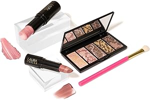 LAURA GELLER BEAUTY LAURA GELLER NEW YORK Italian Marble Artistry Collection, Full Makeup Kit Handmade in Italy, With Eyeshadow Palette, Cream Blush Stick & Satin Lipstick in Universal Shades, Exquisite Makeup Set 4pc
