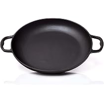 Padella Per Paella In Ghisa Chef Pomodoro 36 Cm – Antiaderente, Adatta A Tutti I Fornelli, Maniglie Ergonomiche