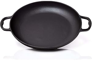 BBQ Nerd© Padella per paella in ghisa Ø 36 cm (6 persone) Padella antiaderente con fondo piatto per paella tradizionale spagnola Padella in ghisa per barbecue, braciere e fornelli incl. induzione