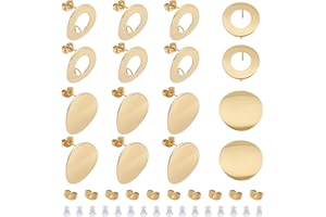‎UNICRAFTALE UNICRAFTALE 20 Stück 2 Farben Edelstahl Ohrstecker Gebogene Flache Runde DIY Ohrstecker Mit 3 mm Loch DIY Ohrring Komponenten 20 mm Durchmesser Ohrring Teile Für Die Schmuckherstellung, 0.8mm Stift