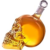Senon Crystal Head Kuru Kafa Cam Şişe El Yapımı Kuru Kafa S&uuml;rahi İ&ccedil;ki Şişesi (1000 ml)