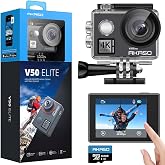 AKASO V50 Elite Sports Camera 4K 20MP Action Camera with 64GB Card | Waterproof Water Camera with Touch Screen, EIS, 8X Zoom,