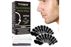 TUKNON Tiras Nasales De Eliminación De Puntos Negros,Tiras De Espinillas,Blackhead Nose Strips,Nose Strips,Tiras De Limpieza Profunda,con Herramienta para Quitar Espinillas Acero Inoxidable,20 Piezas