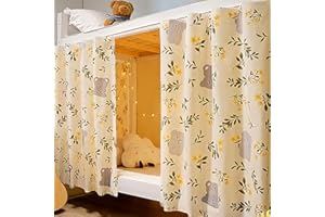 NICEYEA Bettvorhang Etagenbett Zelt Vorhang Blackout Vorhänge Moskitonetz Hochbett Schlafzelt Schlafsaal Mid-Sleeper Bett Zelt Vorhang Tuch Staubdicht Moskito für Studentenwohnmein Kinderzimmer Kinderbett