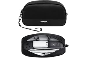 UGREEN Organizador Viaje Almacenamiento de Accesorios Electrónicos, Bolsa de Cable Impermeable estándar S Negra