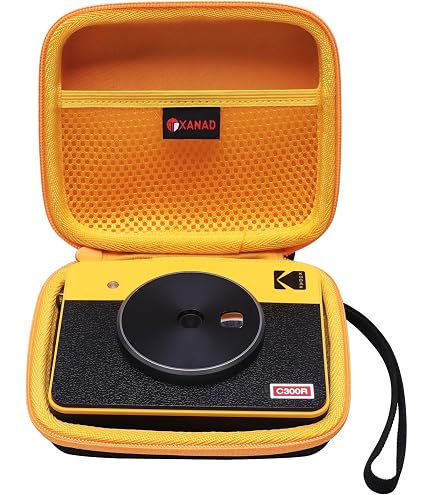 Étui Cuir PU Pour Kodak Printomatic - Housse 2 En 1 Appareil Photo + Imprimante Avec Dragonne | Protection Contre Rayures, Marron - 2