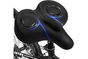 CDYWD Sillin Bicicleta Muy Comodo, Gel Acolchado Suave Sillín Bicicleta, Antiprostatico, Ancho, Transpirable, Asiento Bicicleta Ergonómico, Compatible con MTB, City Bike, Ebike, Bicicleta Estática