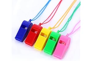 YUEMING Fischietti di Plastica con Cordino, Sporting Fischietto per Arbitro, Fischietto per Bambini per Allenatori, Arbitri, Bagnini, Insegnanti, Studenti, Addestramento Cani