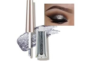 Anglicolor Diamond Glitter Liquid Eyeshadow & Eyeliner Pen Starry Sequins Mermaid Eye Shadow Langanhaltendes und pigmentiertes, wasserfestes, funkelndes und schimmerndes Augen-Make-up (5# Black)