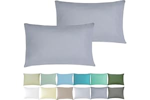 ‎P'TIT BASILE P'tit Basile - Kissenbezug 40x60 cm - 2er Pack Baby Kopkissenbezüge Für Babywiege - Dunkelgrau - 100% Bio-Baumwolle 57 Fäden/cm² ohne schädliche Substanz - Für Kinder Bett 60x120 70x140 cm