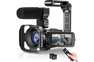 Kenuo Video Camera Camcorder 36MP 2.7K Vlogging Camera for Youtube, IR Night Vision 16X Digital Zoom 3.0 Inch Touch Screen Camcorder with Microphone, Lens Hood and Camera Holder, Remote Control