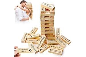 71Nmly Juego Erótico Español Torre de Madera 48 Piezas,Bloques apilables de Torre para Parejas,Juegos Hot para Adultos,Juegos para Parejas En La Intimidad,Regalos para Una Cita Nocturna
